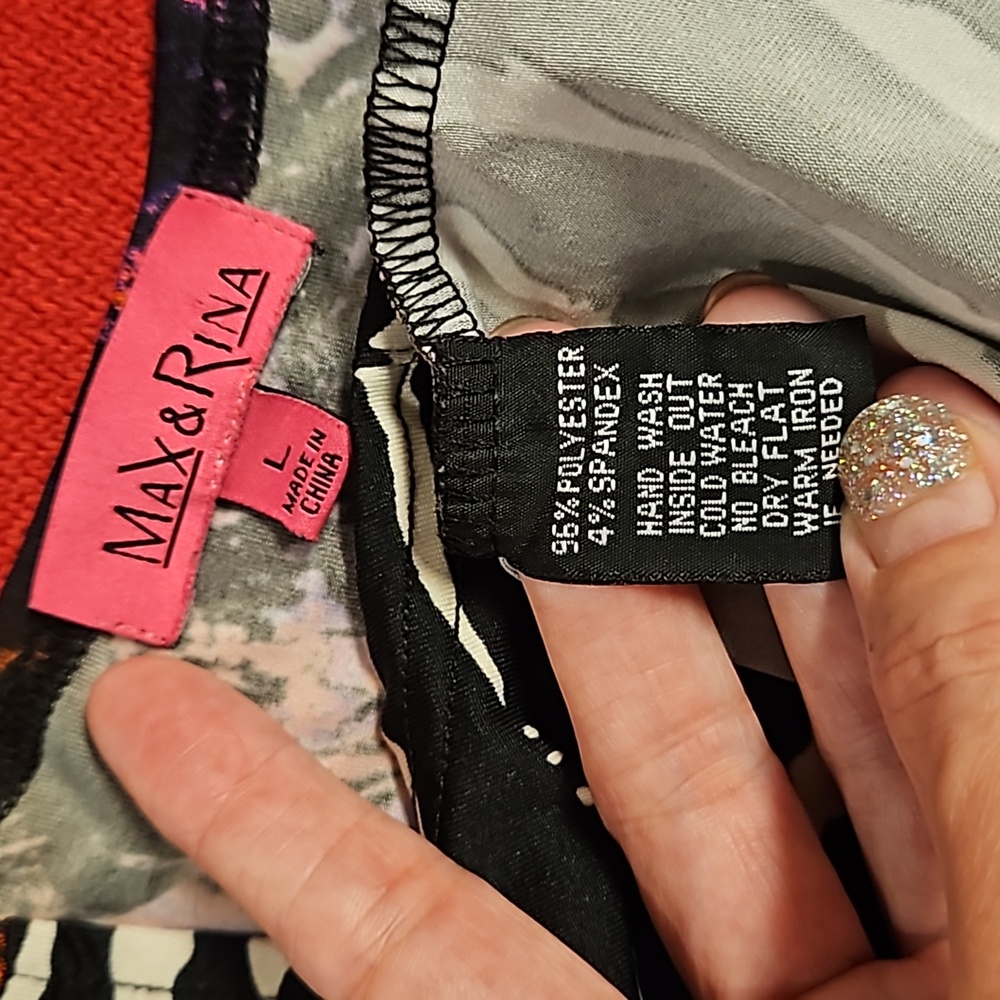 Max And Rina Multicolored Pattern Texture Long Sl… - image 3